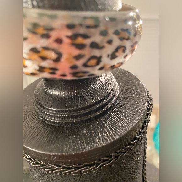 Silver Cheetah Animal Print Bangle - Picture 4 of 5